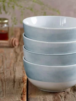 Next Set of 4 Teal Blue Hamish Bowls^ Dinner Sets & Pasta Bowls