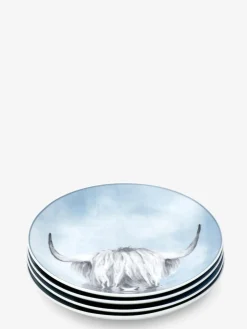 Next Set of 4 Teal Blue Hamish Side Plates^ Dinner Sets & Pasta Bowls