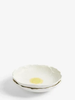 Sale Next Set of 2 White Flower Pasta Bowls