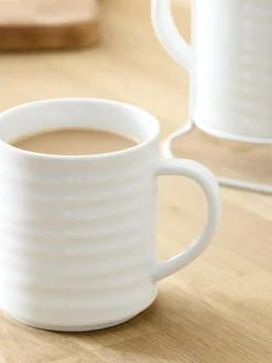 Best Next Set of 6 White Malvern Stacking Mugs