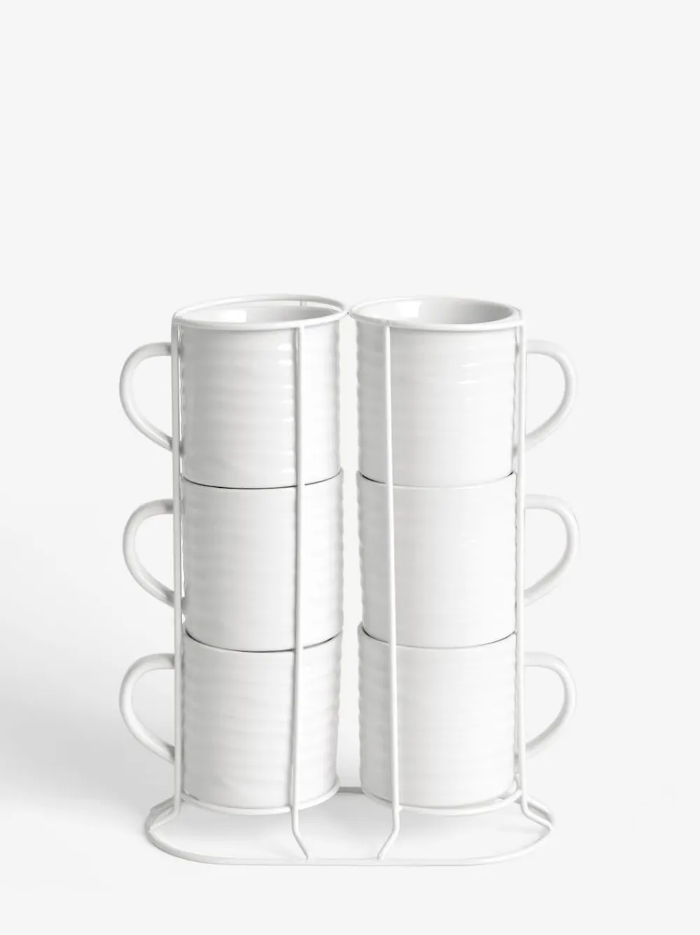 Best Next Set of 6 White Malvern Stacking Mugs