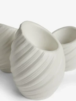 Online Next Set of 3 White Pleat Tea Light Candle Holders