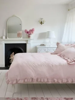 New Shabby Chic by Rachel Ashwell® Broderie Anglaise Ruffle Duvet Cover and Pillowcase Set Pink