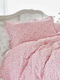 Clearance Shabby Chic by Rachel Ashwell® Flat Piped 200 Thread Count Duvet Cover and Pillowcase Set Vintage Ditsy Pink