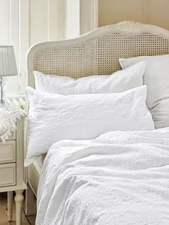 Discount Shabby Chic by Rachel Ashwell® Set of 2 White Textured Floral Matelasse Pillowcase