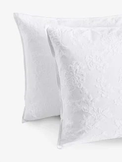 Discount Shabby Chic by Rachel Ashwell® Set of 2 White Textured Floral Matelasse Pillowcase