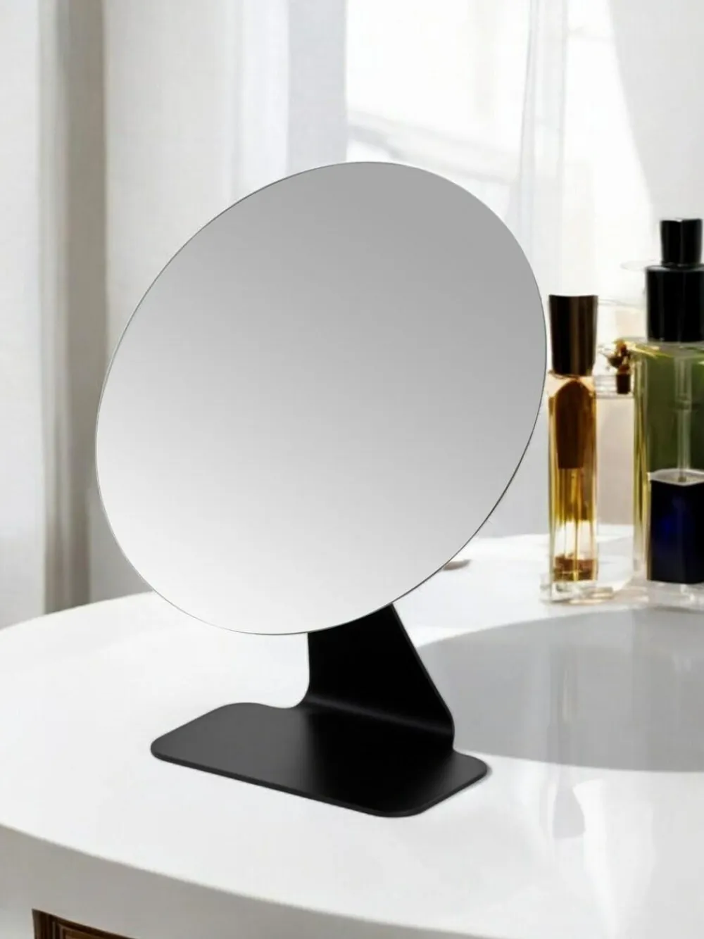 Showerdrape Black Corus Round Vanity Mirror^ Mirrors