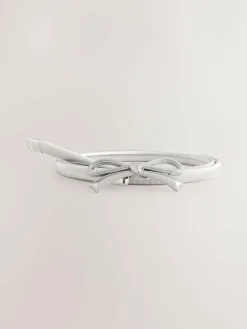 Outlet Next Skinny Stretch Belt Silver Bow