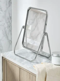 New Next Rectangular Dressing Table Vanity Mirror Silver Chrome