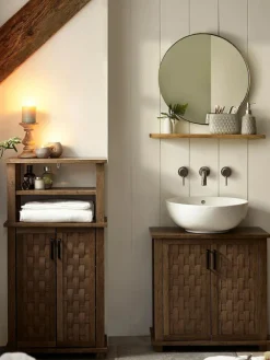 New Next Round Wall Mirror Silver Chrome