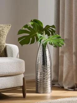 Next Silver Extra Large Metal Textured Vase^ Vases
