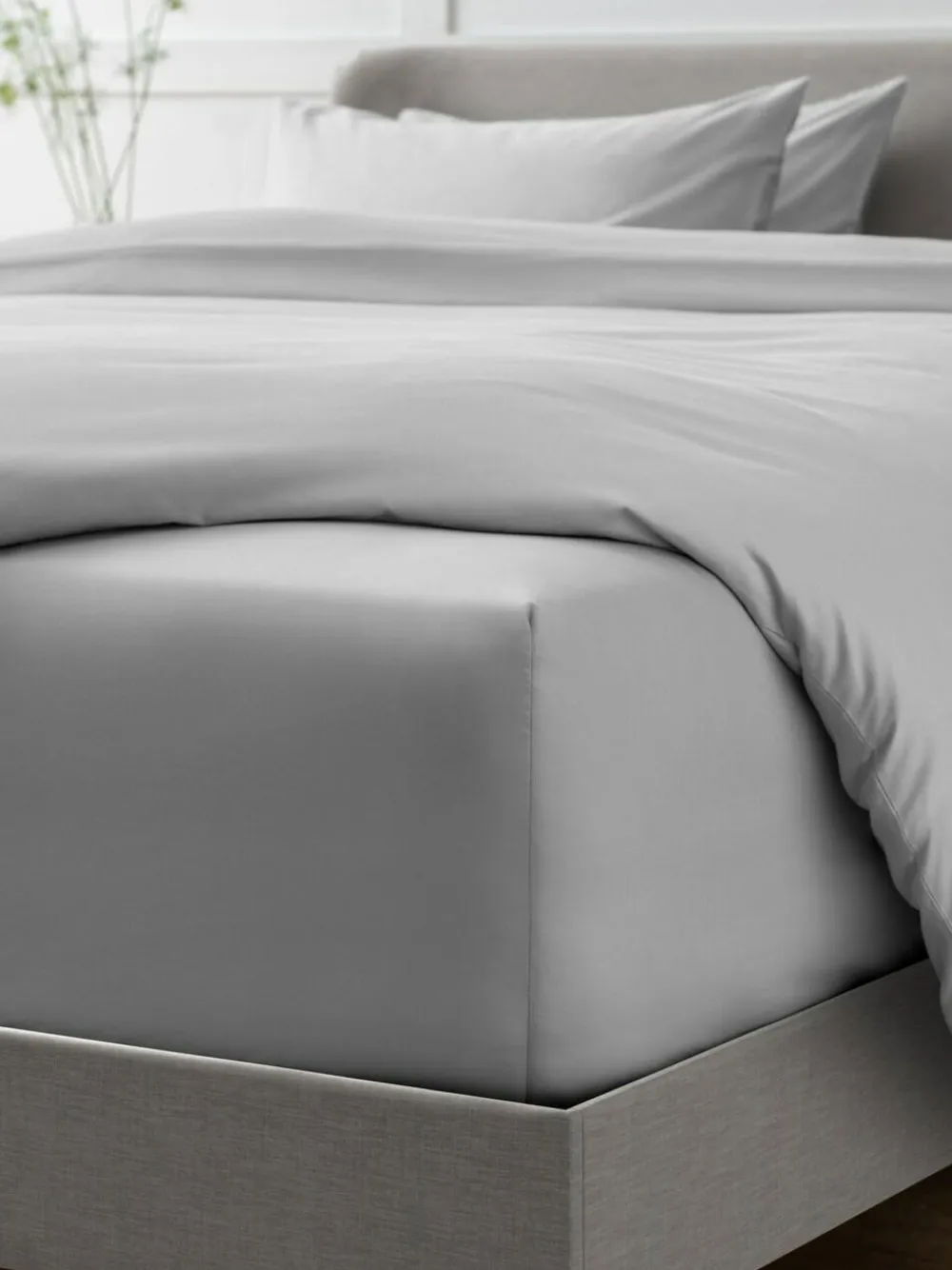 Next Silver Grey Collection Luxe 400 Thread Count Egyptian Extra Deep Fitted Cotton Sateen Sheet^ Bedsheets & Pillow Cases