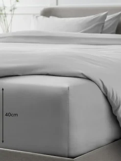 Next Silver Grey Collection Luxe 400 Thread Count Egyptian Extra Deep Fitted Cotton Sateen Sheet^ Bedsheets & Pillow Cases