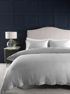 New Next Silver Grey Collection Luxe 300 Thread Count 100% Cotton Sateen Satin Stitch Luxury Duvet Cover And Pillowcase Set