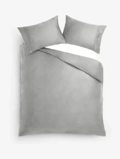 New Next Silver Grey Collection Luxe 300 Thread Count 100% Cotton Sateen Satin Stitch Luxury Duvet Cover And Pillowcase Set