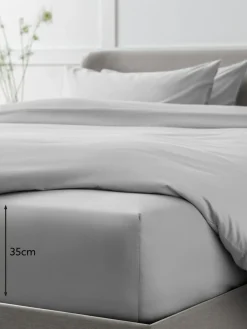Next Silver Grey Collection Luxe 400 Thread Count Egyptian Deep Fitted Cotton Sateen Sheet^ Bedsheets & Pillow Cases