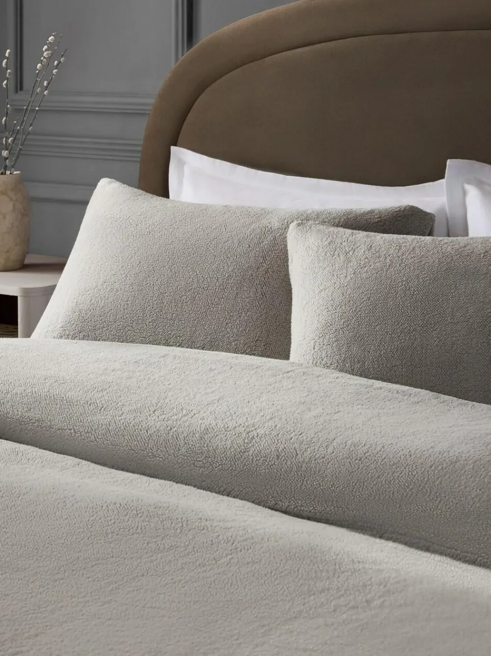 Sale Next Silver Grey Teddy Fleece Duvet Cover and Pillowcase Set