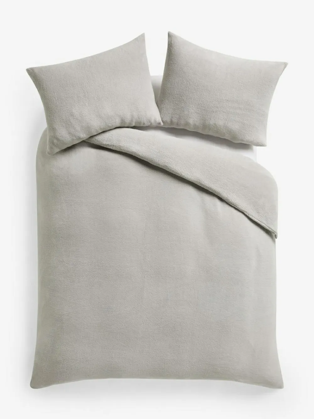 Sale Next Silver Grey Teddy Fleece Duvet Cover and Pillowcase Set