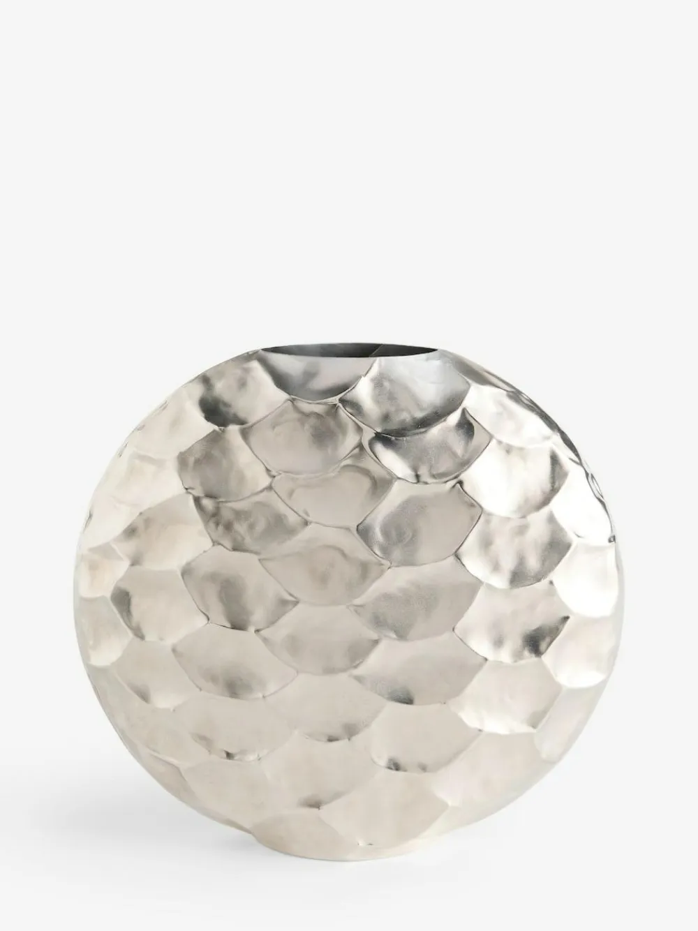 Next Silver Metal Scalloped Vase^ Vases