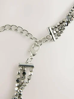 Next Metallic Skinny Tiered Beaded Belt^Women Belts