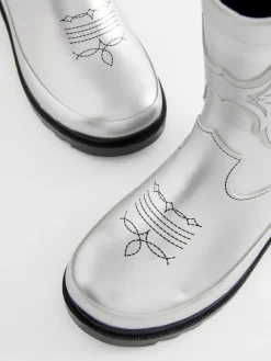 Next Silver Metallic Western Wellies^ Boots