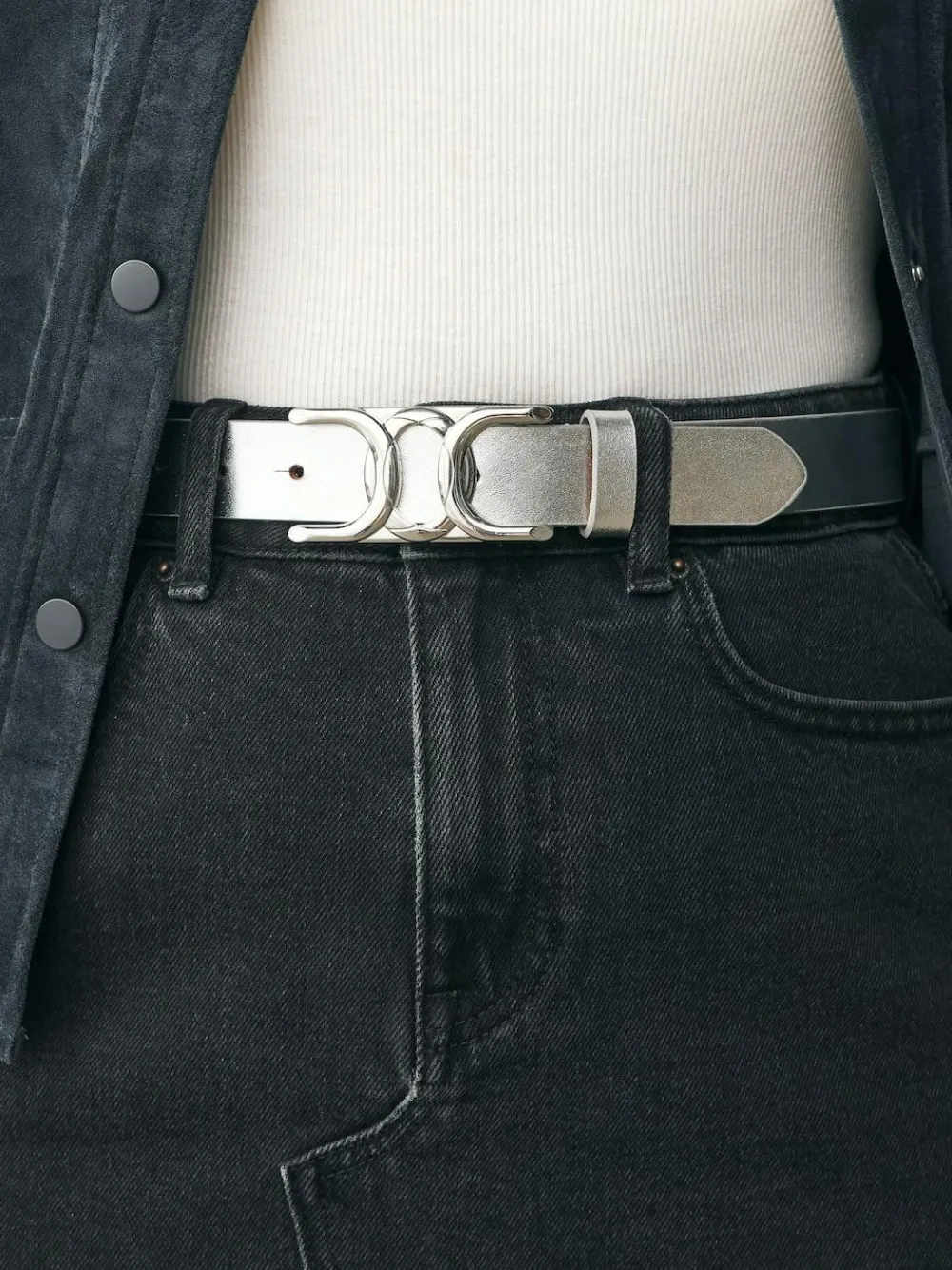 Next Regular Statement Buckle Leather Belt^Women Belts