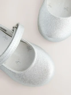 Clearance Next Standard Fit (F) Mary Jane Touch Fastening Occasion Shoes Silver