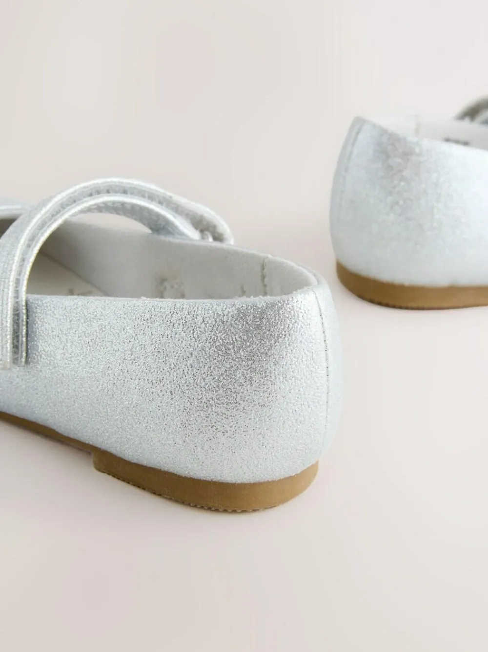 Clearance Next Standard Fit (F) Mary Jane Touch Fastening Occasion Shoes Silver