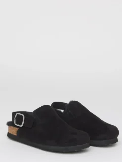 Simply Be Fluffy Mules With Back Strap^Women Wide Fit & Extra Wide Fit|Slippers