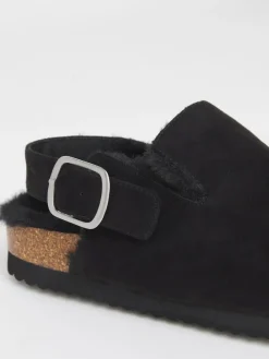 Simply Be Fluffy Mules With Back Strap^Women Wide Fit & Extra Wide Fit|Slippers