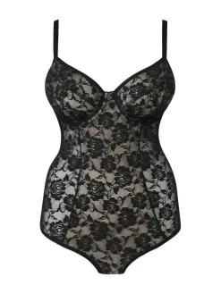 Simply Be Black Magisculpt Light Control Black Lace Bodyshaper^Women Shapewear