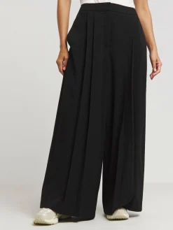 Hot Simply Be Black Magisculpt Pleated Extra Wide Leg Trousers In Regular Length