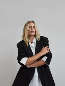 Online Simply Be Black Oversized Single Breasted Blazer