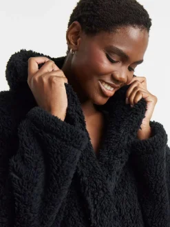 Simply Be Black Pretty Secrets Teddy Midi Gown^Women Bathrobes