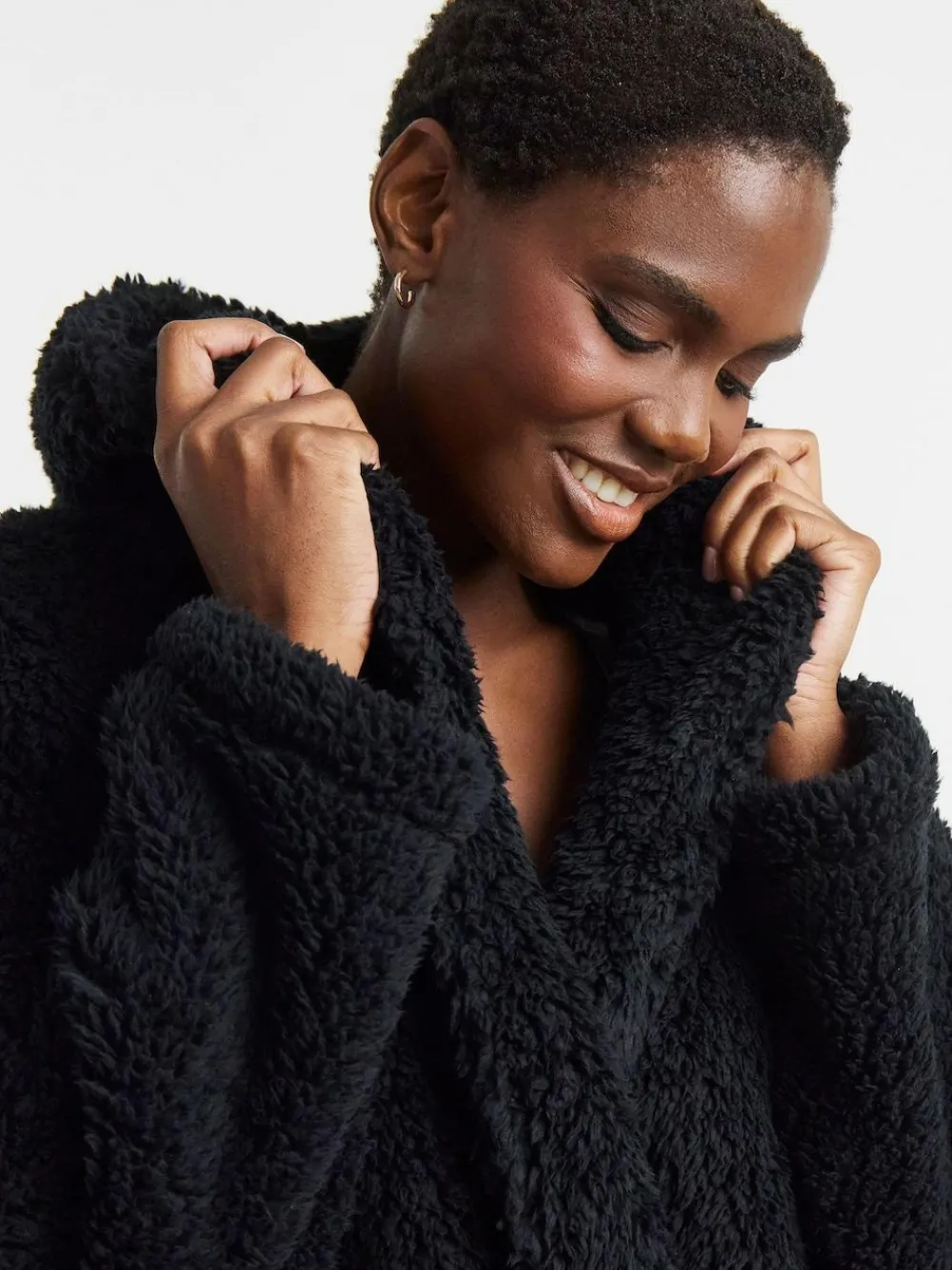 Simply Be Black Pretty Secrets Teddy Midi Gown^Women Bathrobes