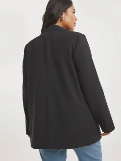 Simply Be Black Single Breasted Relaxed Blazer