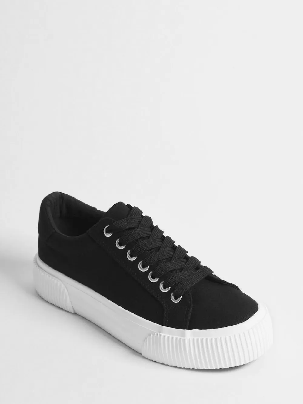 Simply Be Wide Fit Canvas Chunky Ribbed Sole Trainers^Women Wide Fit & Extra Wide Fit