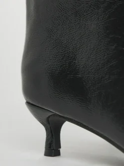 Hot Simply Be Wide Fit Kitten Heel Straight Leg Boots Black