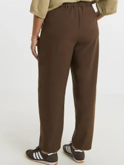 Simply Be Brown Tailored Barrel Leg Trouser^Women Suits & Tailoring