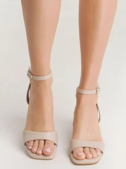 Simply Be Barely There on Low Block Heels in Extra Wide Fit^Women Heels