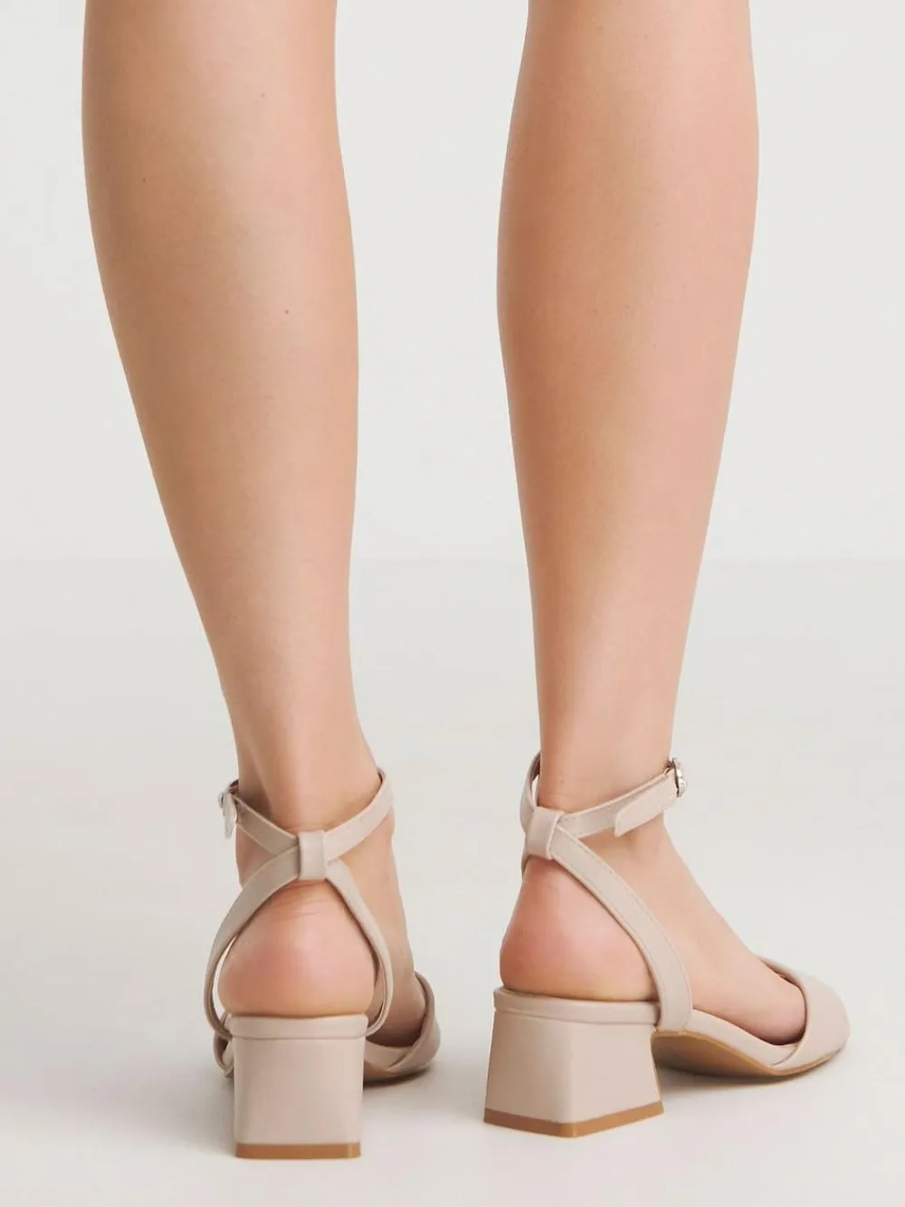 Simply Be Barely There on Low Block Heels in Extra Wide Fit^Women Heels