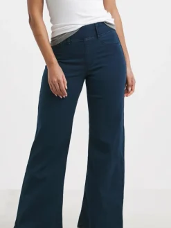 Sale Simply Be Wide Leg Jeggings Navy Blue