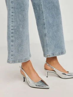 Best Simply Be Extra Wide Fit Slingback Court Shoes Silver