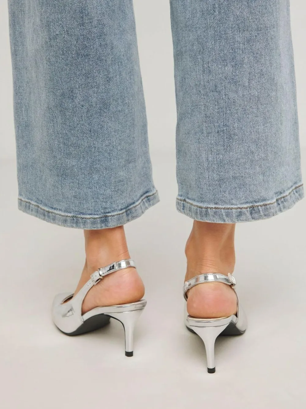 Best Simply Be Extra Wide Fit Slingback Court Shoes Silver