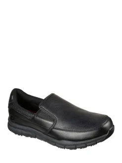 Skechers Black Mens Nampa Groton Resistant Slip On Shoes^ Shoes
