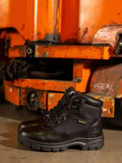 Skechers Black Mens Wascana Benen Waterproof Tactical Slip Resistant Boots^ Boots|Boots