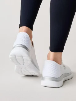 Clearance Skechers Womens Slip In Summits Dazzling Haze Trainers White