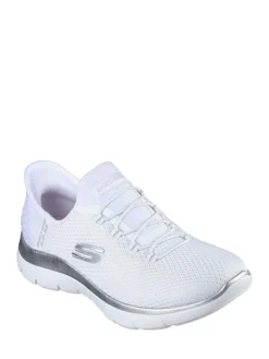 Clearance Skechers Womens Slip In Summits Dazzling Haze Trainers White