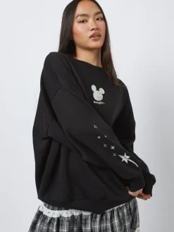 Discount Skinnydip Black Disney Silver Foil Castle Sweatshirt