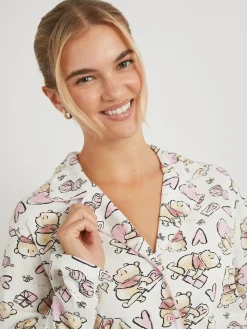 Skinnydip Cream Disney Winnie The Pooh Love Pyjamas Set^Women Pyjamas|All Night & Lounge